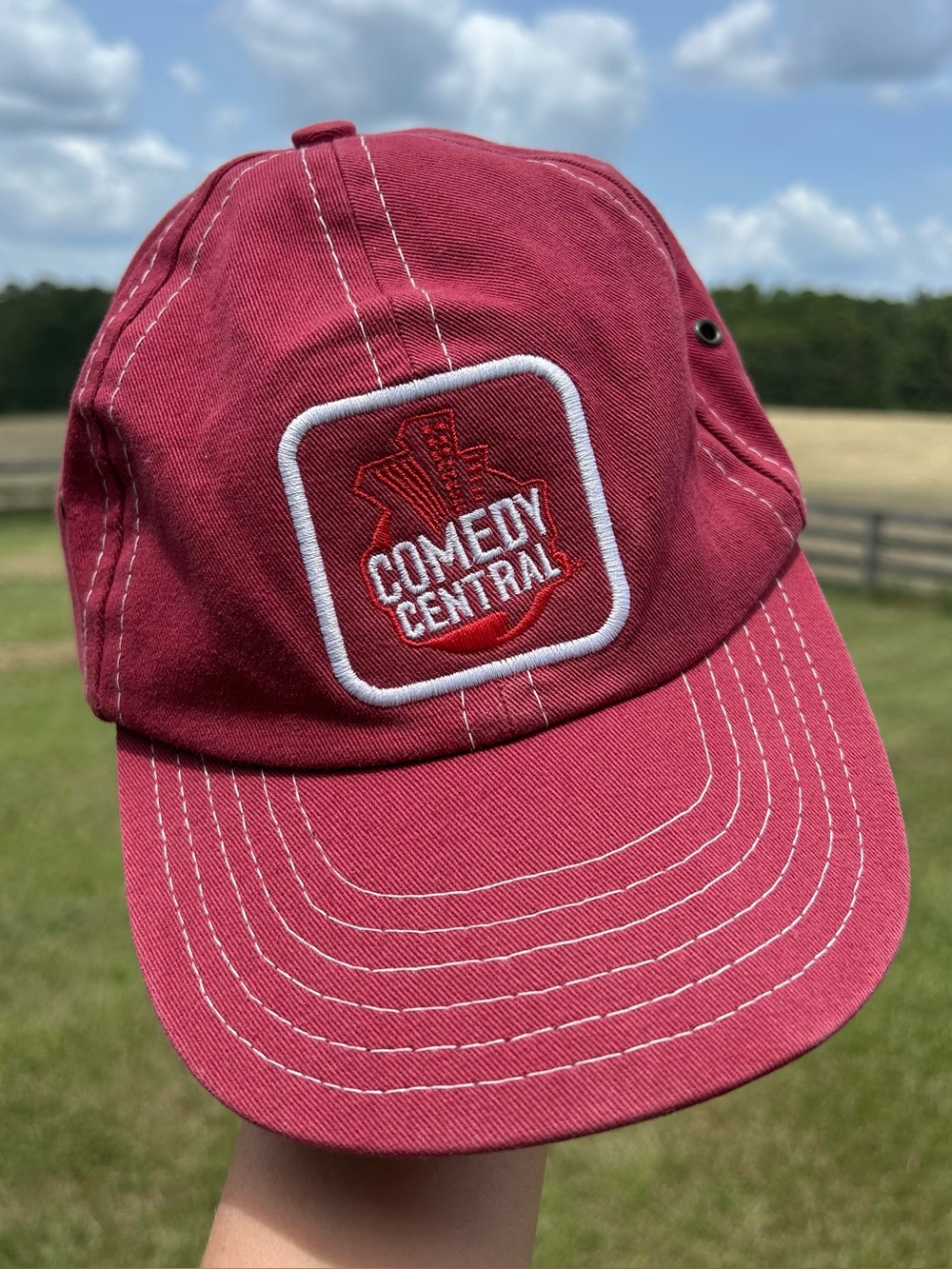 Vintage Comedy Central Hat Red Baseball Cap Made In USA Retro Merch Collector